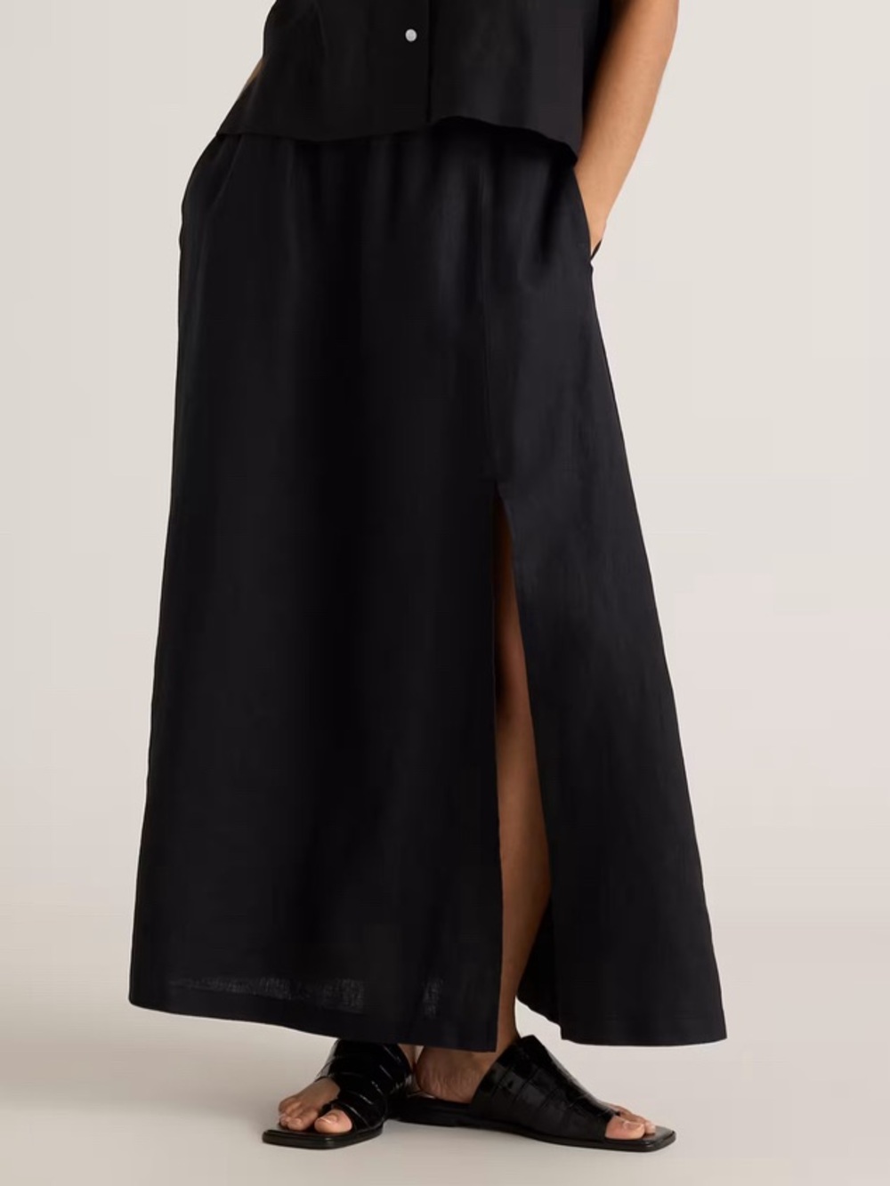 Quince European Linen Maxi Skirt